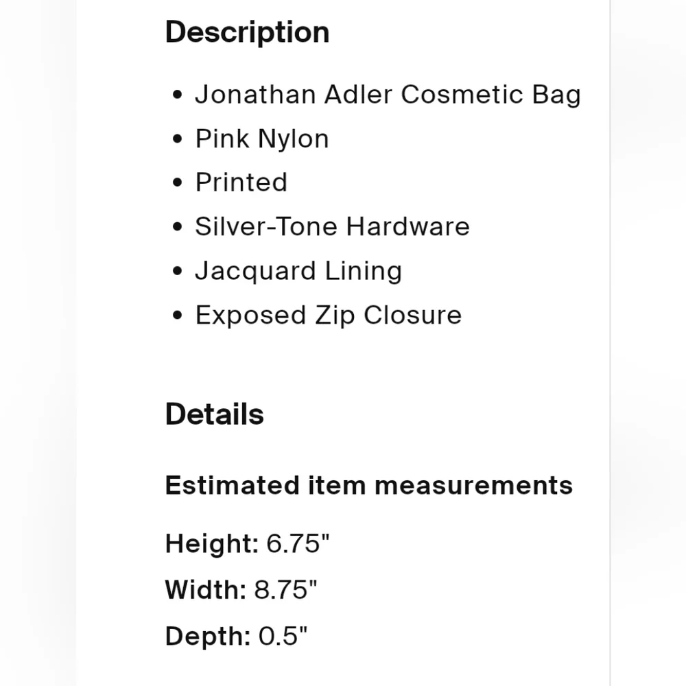 Jonathon Adler x Clinique Cosmetic Bag Geo Design Bright Gift Lined Pink